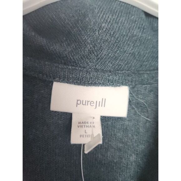 NWT Pure Jill by J.Jill Blue Cowl Neck Cotton A-Line Knit Dress size Large Pet. - Picture 5 of 12